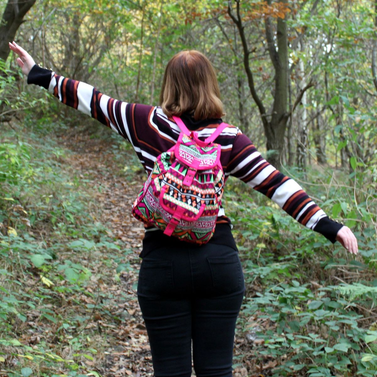 Jacquard Backpack – Pink