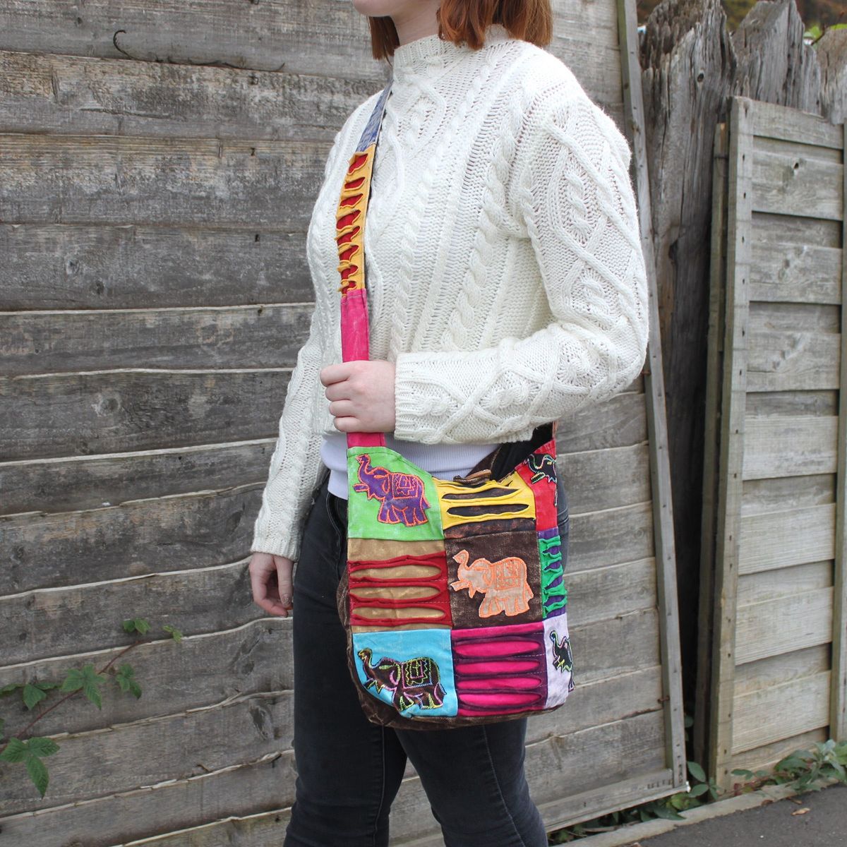Ethnic Cotton Sling Bag – Chocolate Elephant