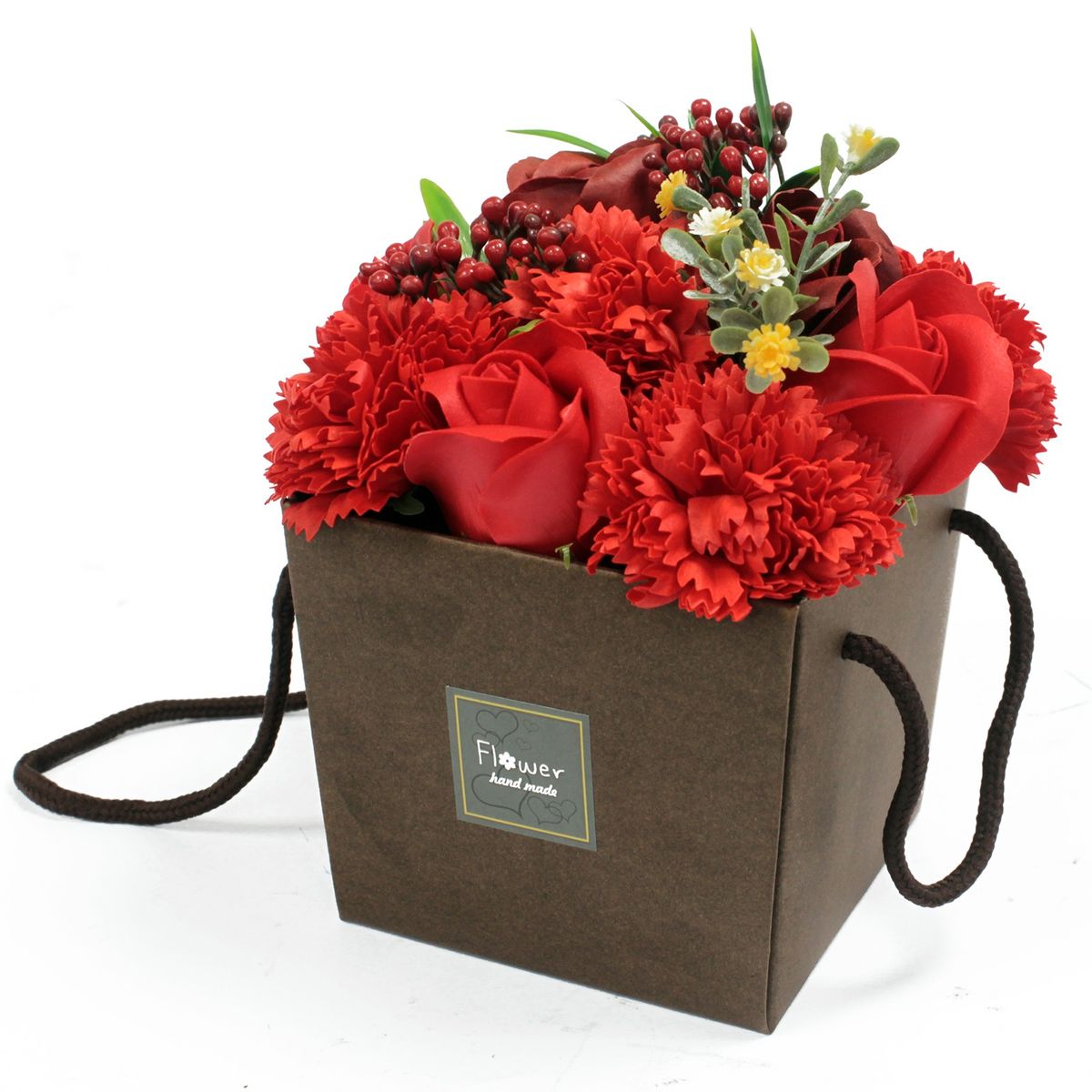 Soap Flower Bouquet – Red Rose & Carnation