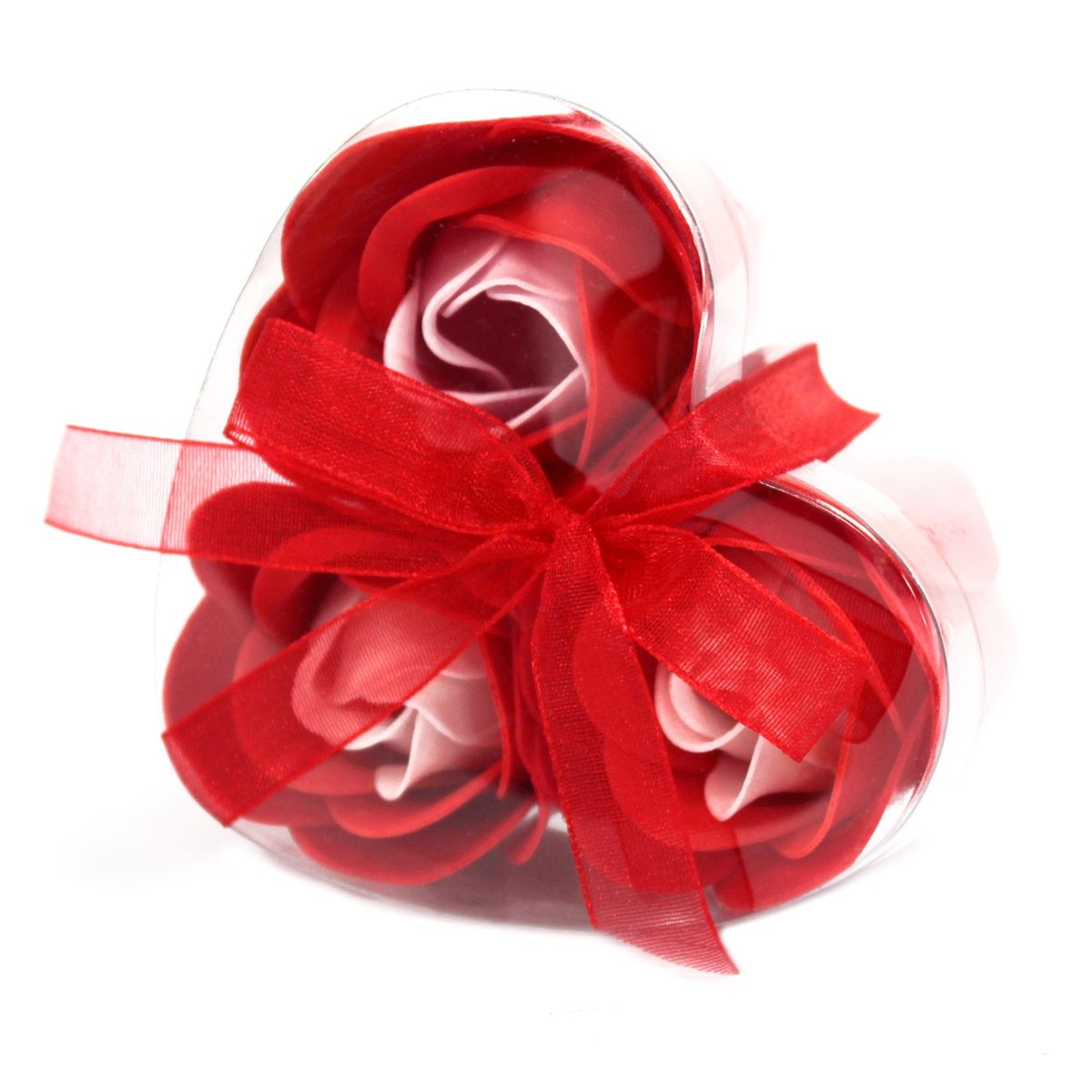 Soap Flower Heart Box – Red Roses, Set of 3