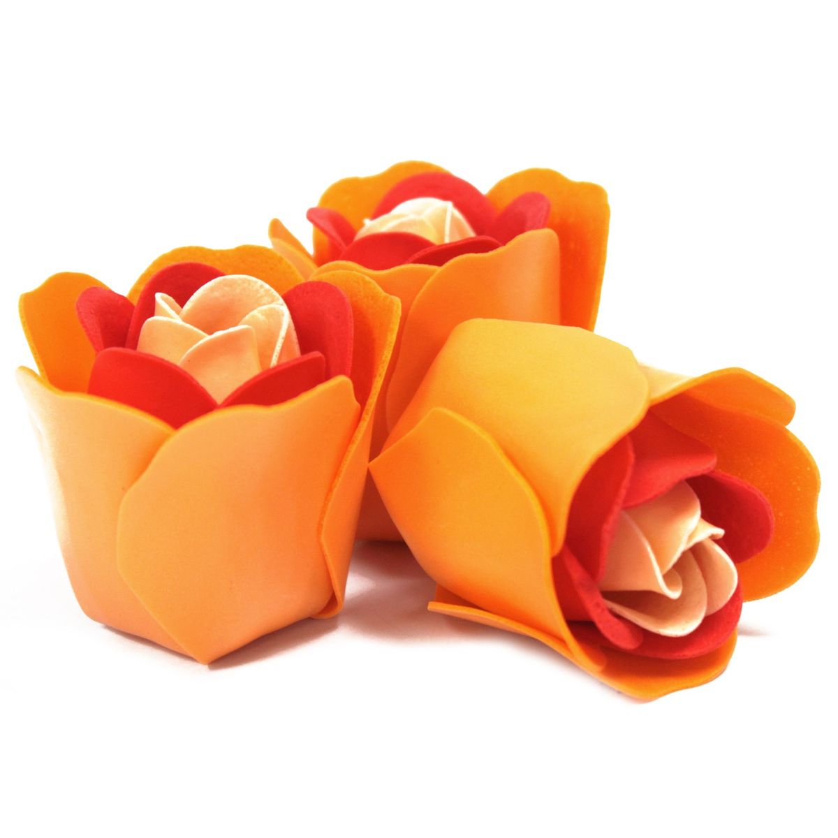Soap Flower Heart Box – Peach Roses, Set of 3