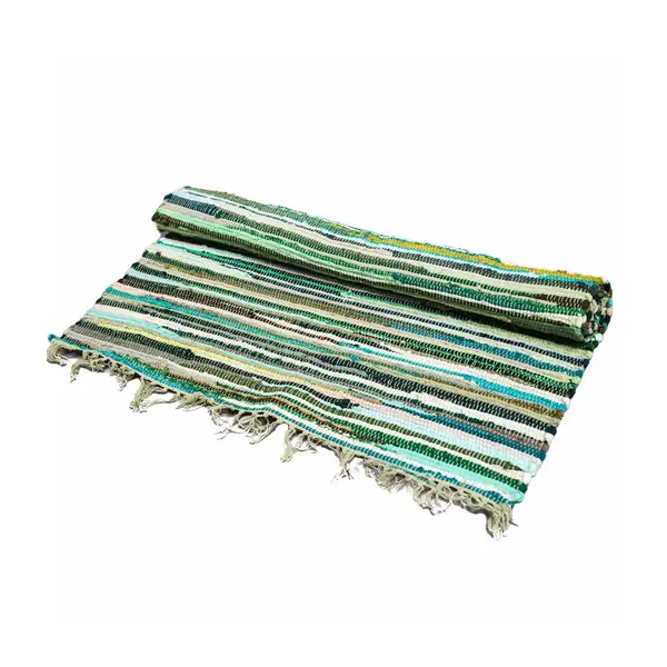 Small Rag Rug – Natural Greens, 50x90cm