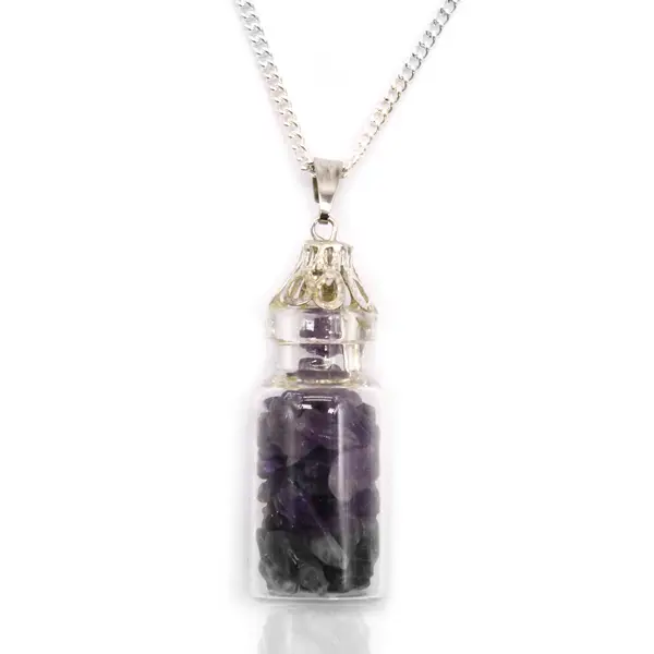 Bottled Gemstones Necklace – Amethyst