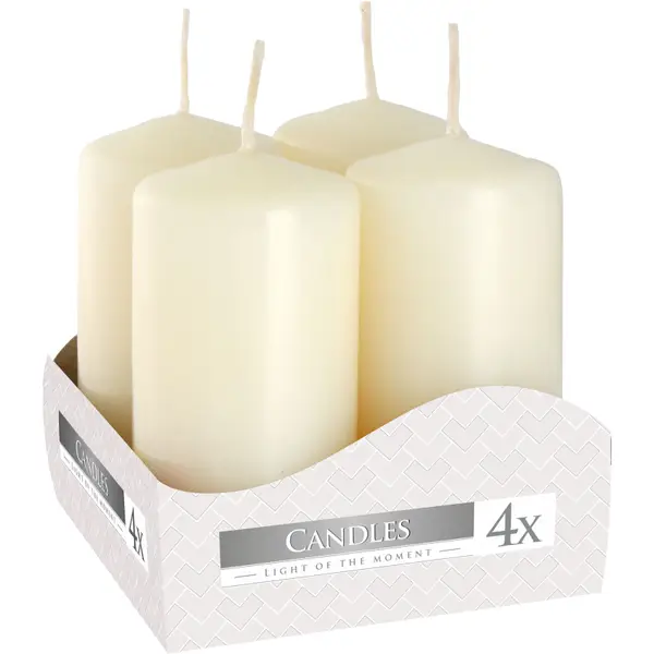 Pillar Candles – Ivory, 40x80mm, Set of 4