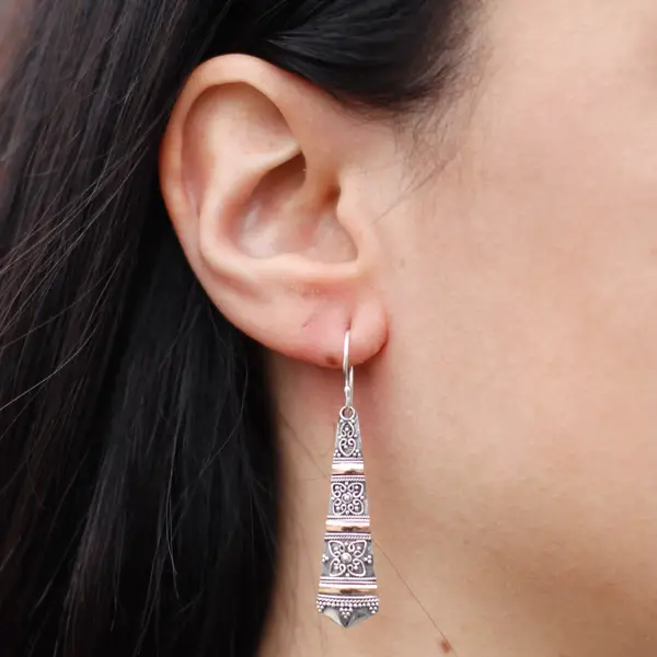 Silver & Gold Earrings – Tribal Drops