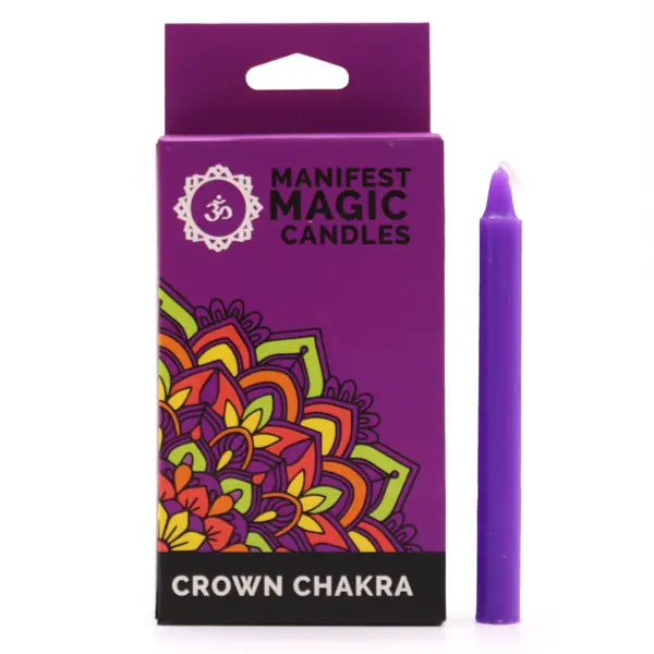 Manifest Magic Spell Candles – Violet, Crown Chakra, Pack of 12