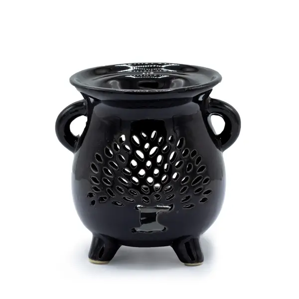 Cauldron Oil Burner – Tree of Life, Black