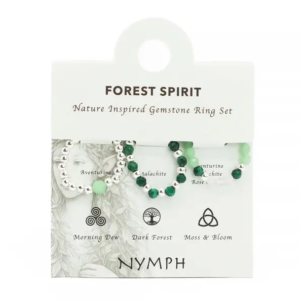 Nymph Spirit Gemstone Ring Set – Forest Spirit