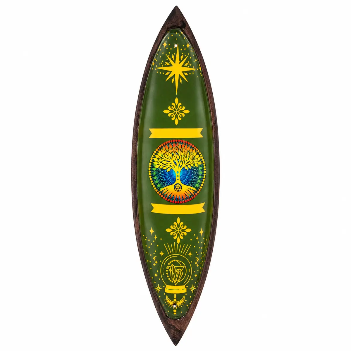 Mango Wood Enamel Incense Bowl – Tree of Life