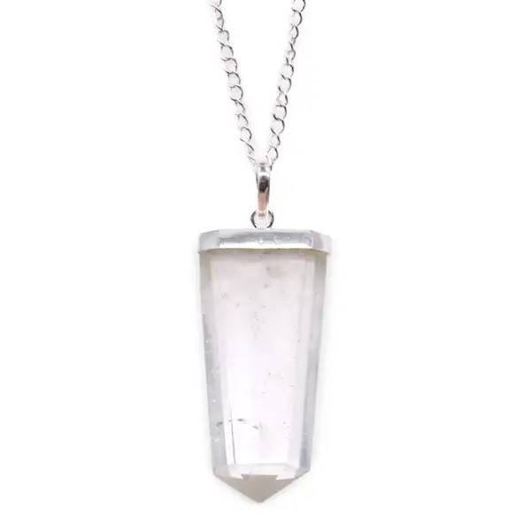 Gemstone Flat Pencil Pendant – Rock Quartz