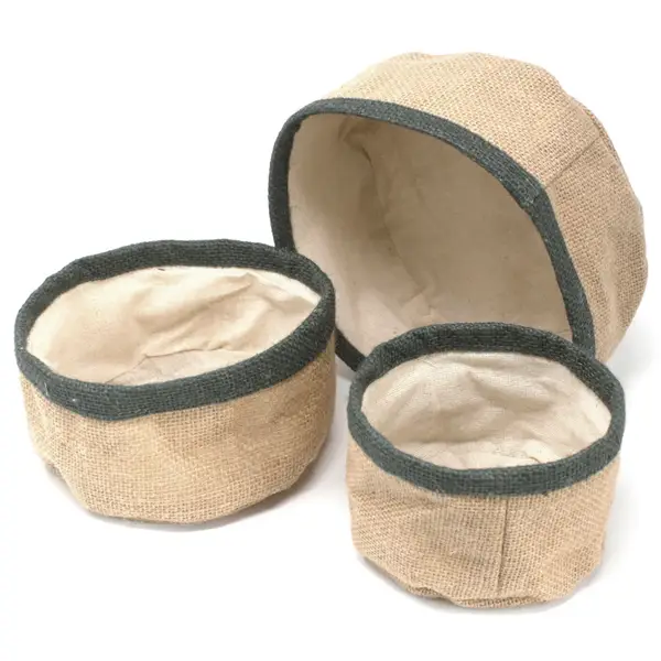 Natural Jute Baskets – Charcoal, Set of 3