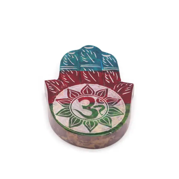Soapstone Hamsa Incense Holder – Om