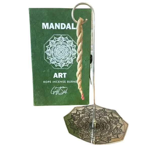 Rope Incense & Silver Plated Holder Set – Mandala Flower