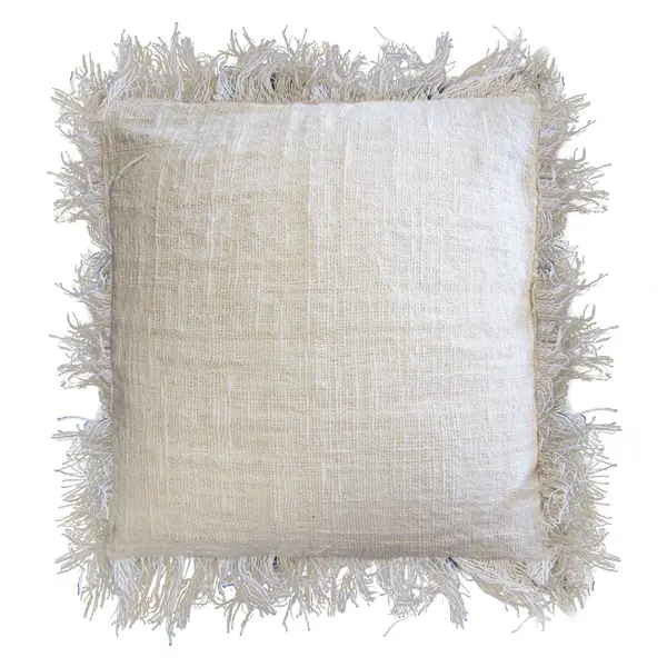 Linen Cushion Cover with Fringe – 60 x 60cm