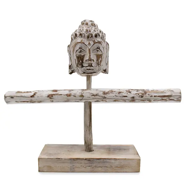 Single Branch & Buddha Stand – Whitewash